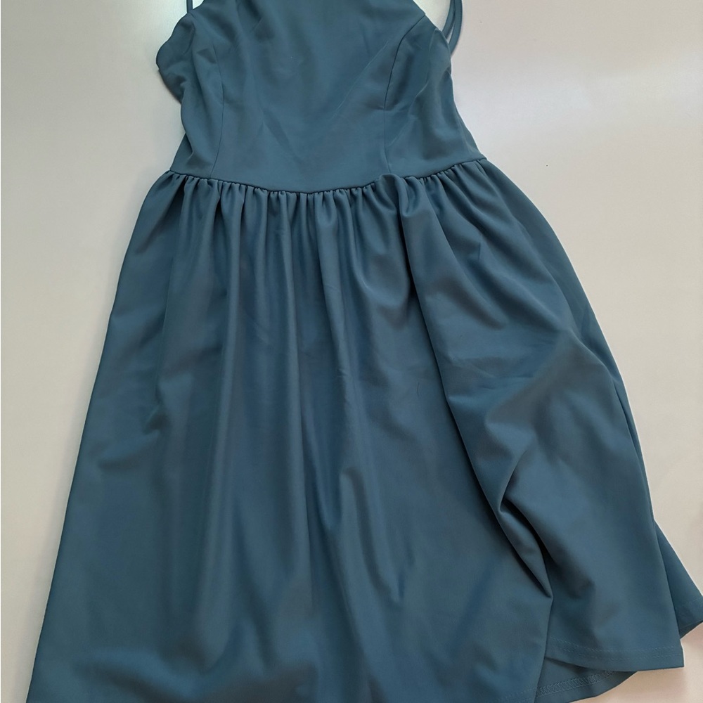 Elegant Blue Sleeveless Dress